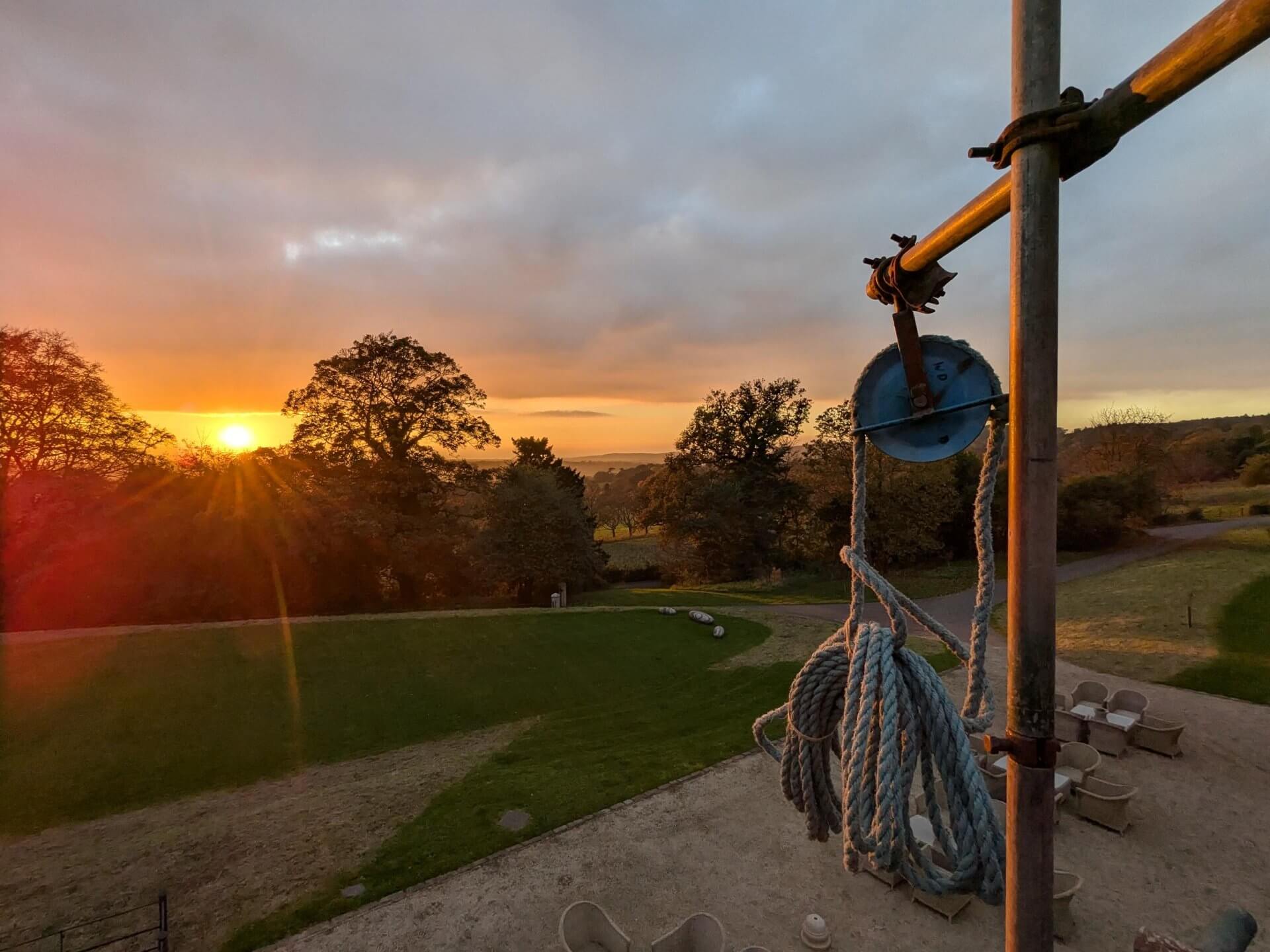 sunset view from scaffolding